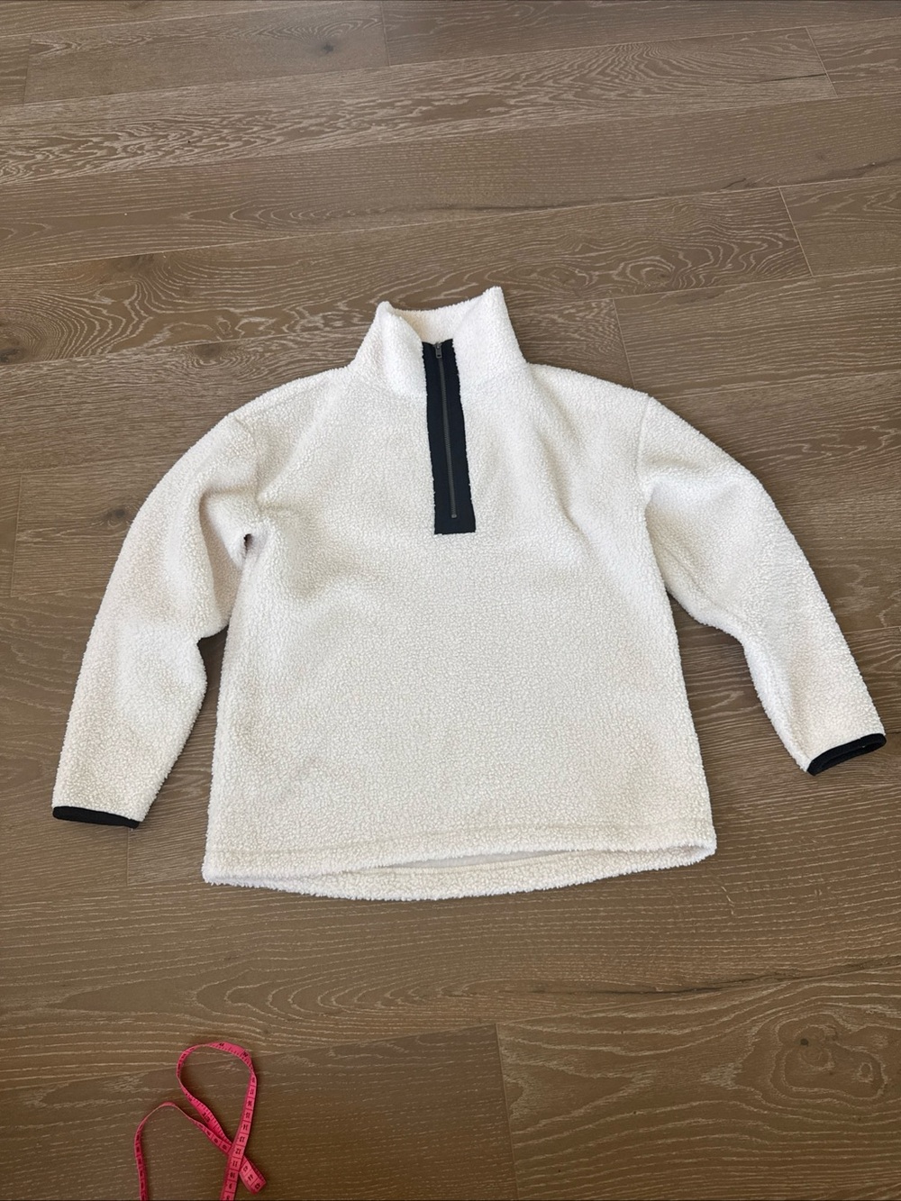 Loft Women’s Sherpa Fleece Pullover Cream & Black Size S
